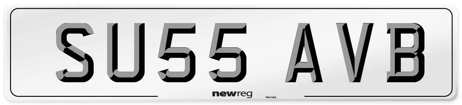 SU55 AVB Number Plate from New Reg